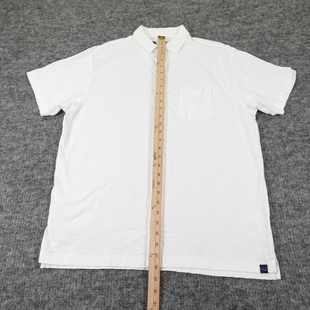 Onward Reserve Sunwashed Button Up Shirt Mens Large White Polo Textured Cotton - Picture 7 of 13